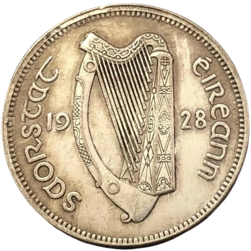 

1928 Ireland 1 Scilling Silver Plated Copy Coin