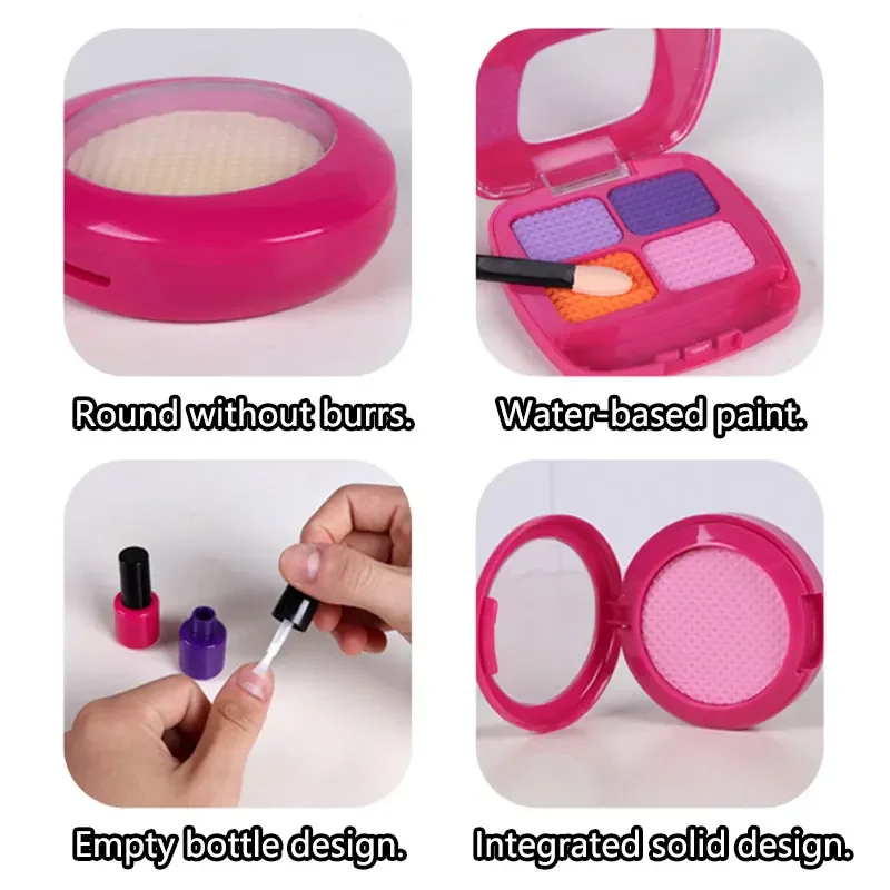 Kids Pretend Play Makeup Game Girls Simulation Lipstick Eyelash Brush Beauty&Fashion Cosmetics non-toxic Toy Birthday Gifts Girl makeup toy princess pretend toys cosmetics set