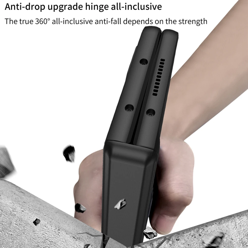 Magnetic Hinge Case for Samsung Galaxy Z Fold5 Fold4 Fold3 Shockproof Armor Case Screen Film Stand Hard Cover for Z Fold 3 4 5