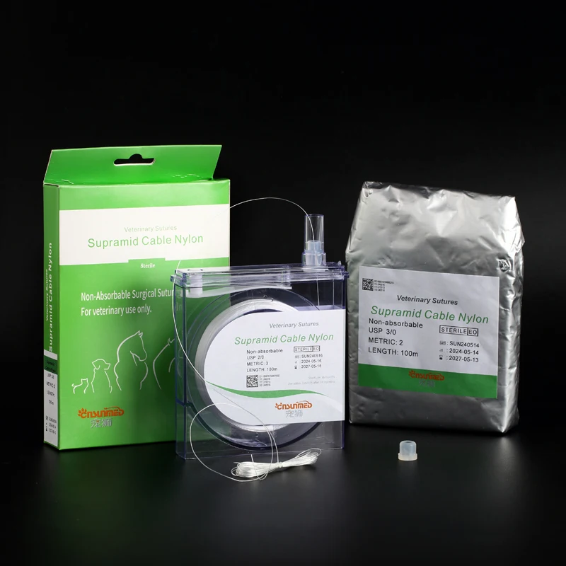 Supramide Suture Pseudo-monofilament Nylon Surgical White USP2/0 USP3/0, 100 m Sterile