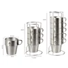 Outdoor Stainless Steel Double-Layer Water Cup, Camping Portable Insulated Cup, Coffee Cup, 4 or 6 Pcs Set 6