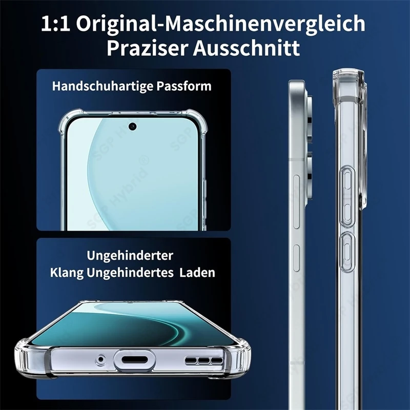 Transparent Anti-Yellowing Shockproof TPU Soft Phone Case, 1.5MM Thick