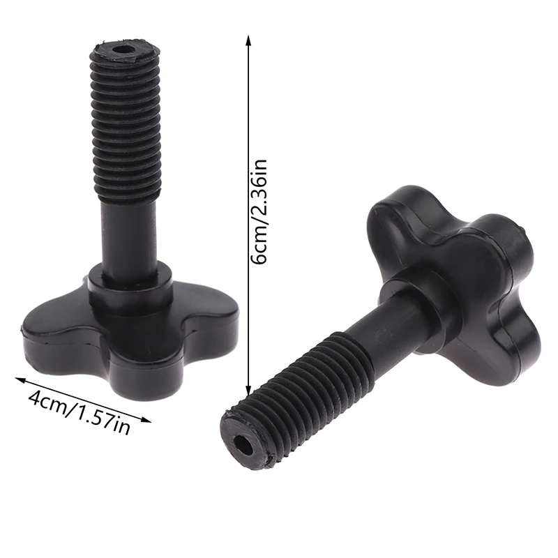 1 Paio Di Viti Di Fissaggio In Plastica Nera Per Baldacchino Dondolo Da Giardino – Ricambio Per Telaio, Lunghezza 57 Mm, Diametro 10 Mm