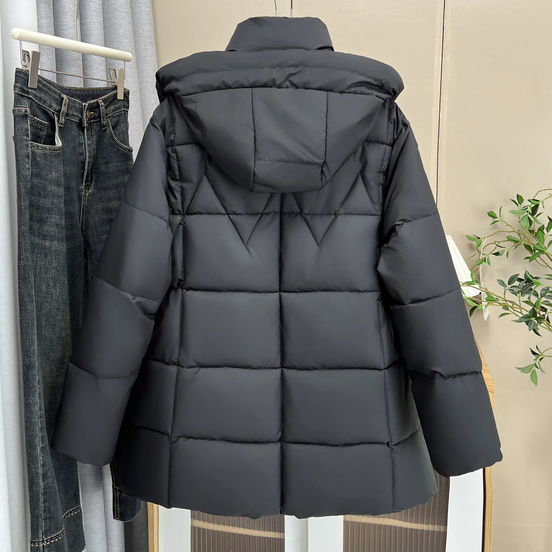 XXXXXL Fashion Plus Size Women's Parkas Winter New Simple Ribbon Hooded Padded Jacket Thicken mid-length Warm Coats 6882