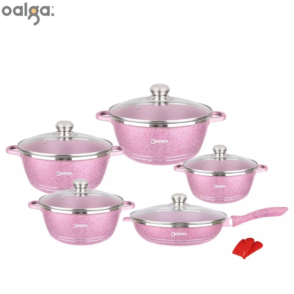 

12-Piece Set Medical Stone Non-Stick Soup Pot Combination Stewing Pot Casserole Flat Bottom Fry Pan Wok Set Cooking Pots Set