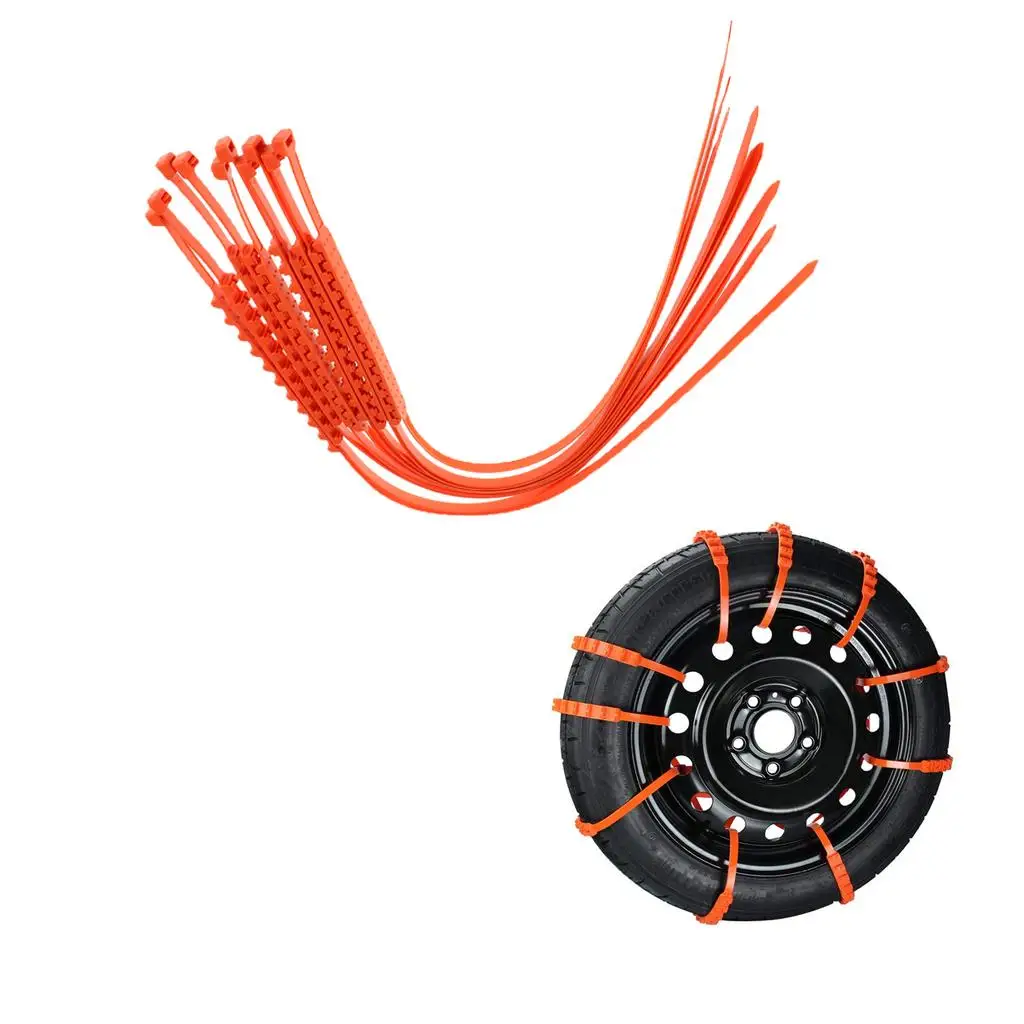 10PCS Snow Tire Chain Anti-skid Chains for Car Truck SUV Winter Driving, Tire