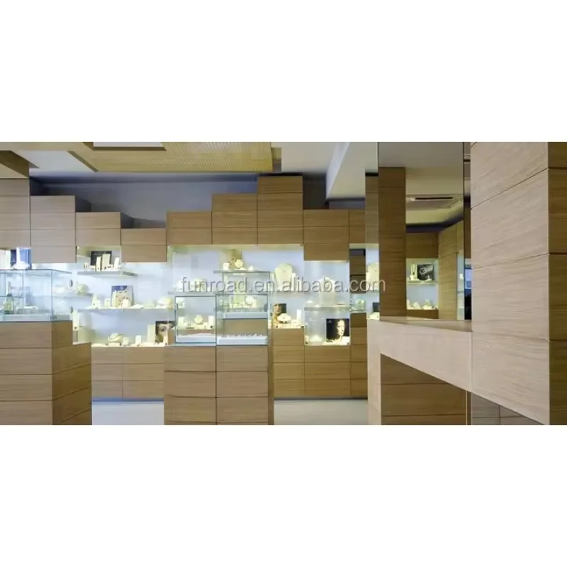 Custom. 고급 모던 탑 LED 스트립 디자인, 나무 유리 쇼케이스, 쥬얼리 디스플레이, 상점용 캐비닛