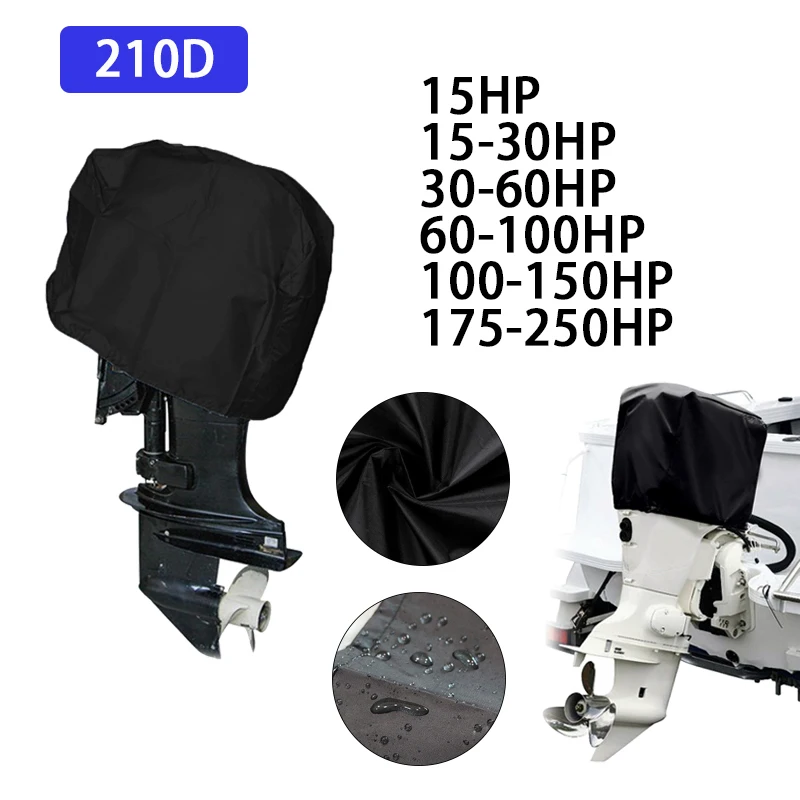 15 250HP Boat Engine Cover Waterproof Yacht Half Outboard Motor Cover