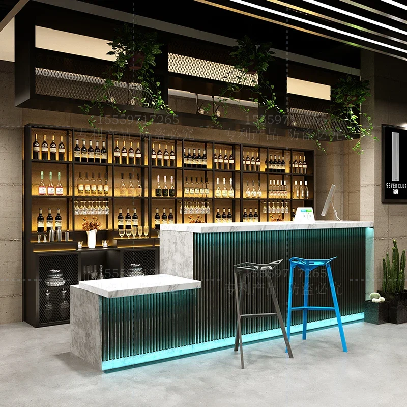 Bar wine cabinet Storage cabinet Wine rack against the wall wine bottle storage rack Wrought iron restaurant side custom