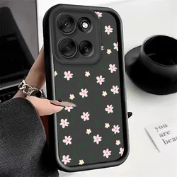 Tulip Flower Shockproof Soft Silicone Phone Case with Protective Bumper for Motorola Moto G86 (BK - JGK2019)