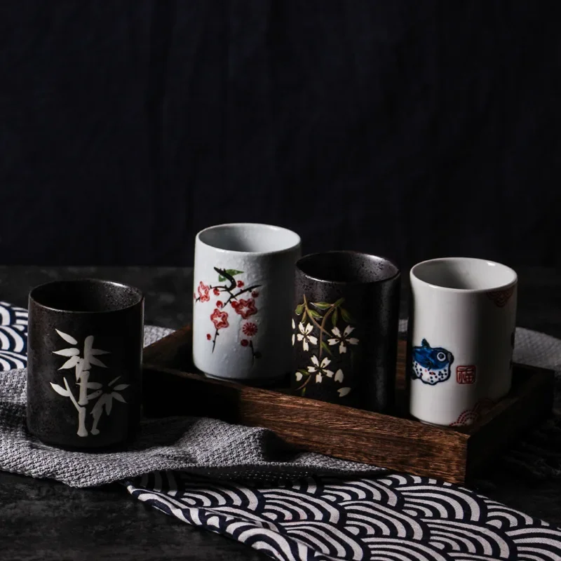 Japanese quaint and wind soup swallow cup retro tea set tea cup high temperature ceramic coffee ceramic coffee cup set