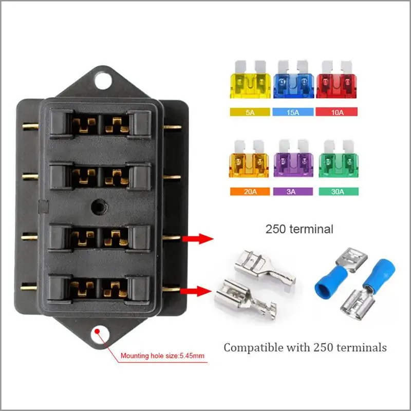 Acheter Boîte à fusibles à lame 12 voies avec Paddle / Fuse Terminal 4  broches 12V40A Relais pour voiture