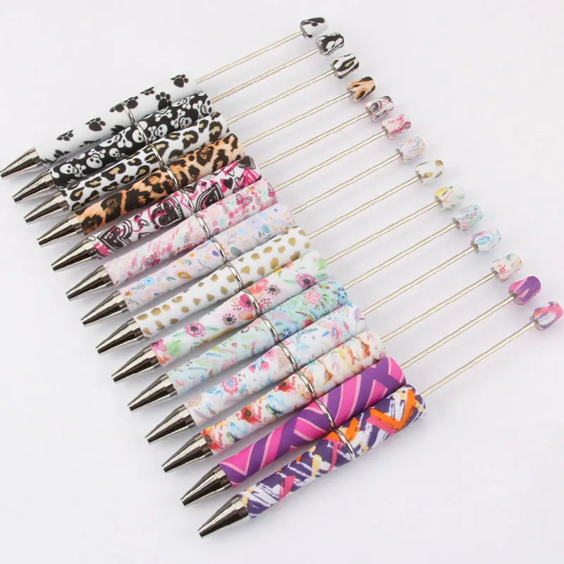 

70Pcs Plastic Beadable Pen Bead Ballpoint Pen Ball Pen for Students Office School Supplies Mixed Colors Beads Pens