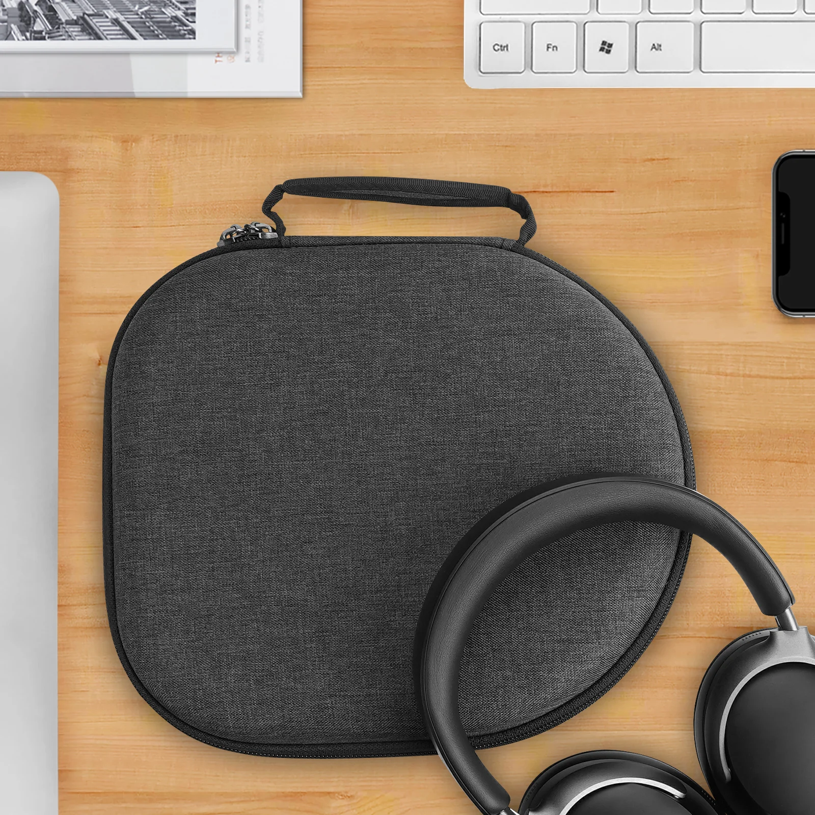 Headphones Case Compatible with Bose QC 45/35II Gaming/25, Replacement Hard Shell Travel Carrying Bag with Cable Storage