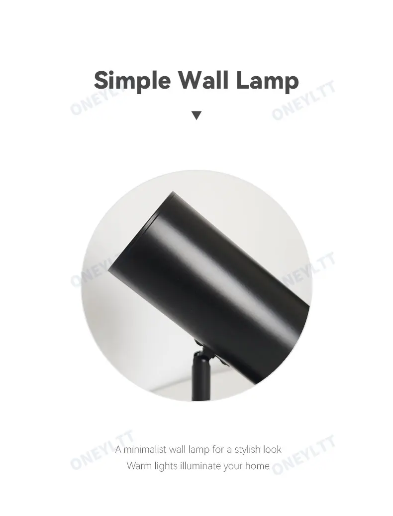 Description Picture 3 of itemNordic Modern Wall Lamp Beside Bedroom Adjustable Angle LED Wall Lights Fixtures Living Room Stair Lights Entrance Lighting