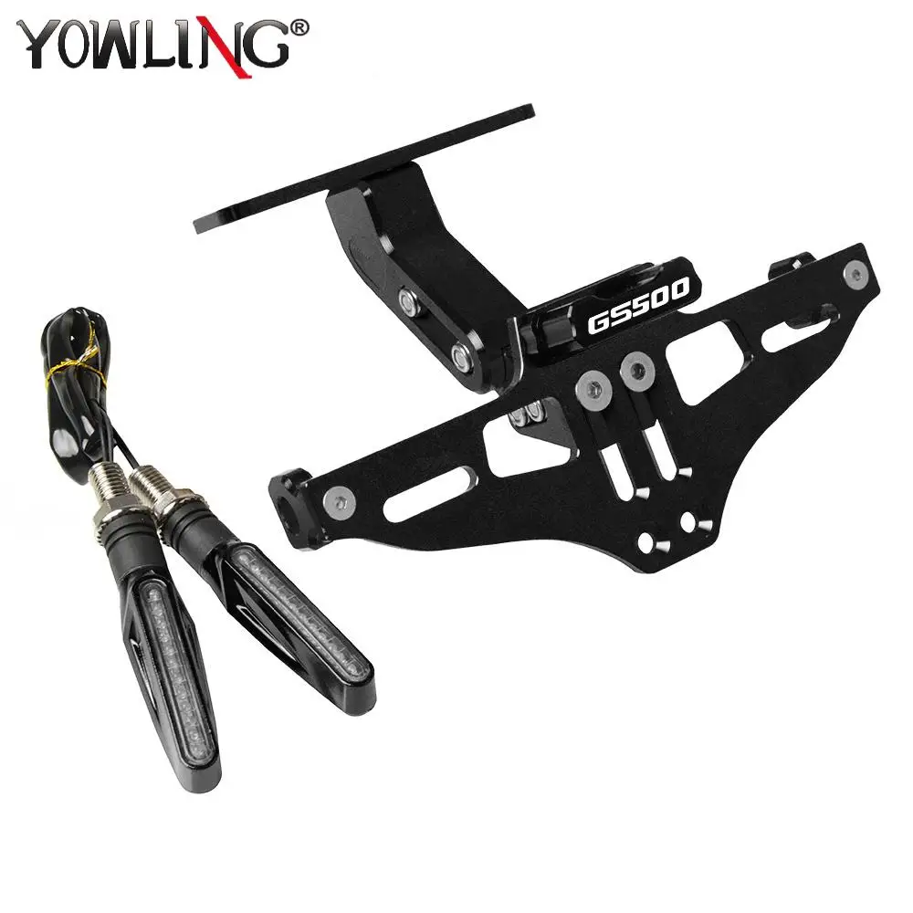 

For SUZUKI GS500 GS 500E GS 500 F all years Rear License Plate Mount Holder with LED Turn Signal Light Bracket Accessories