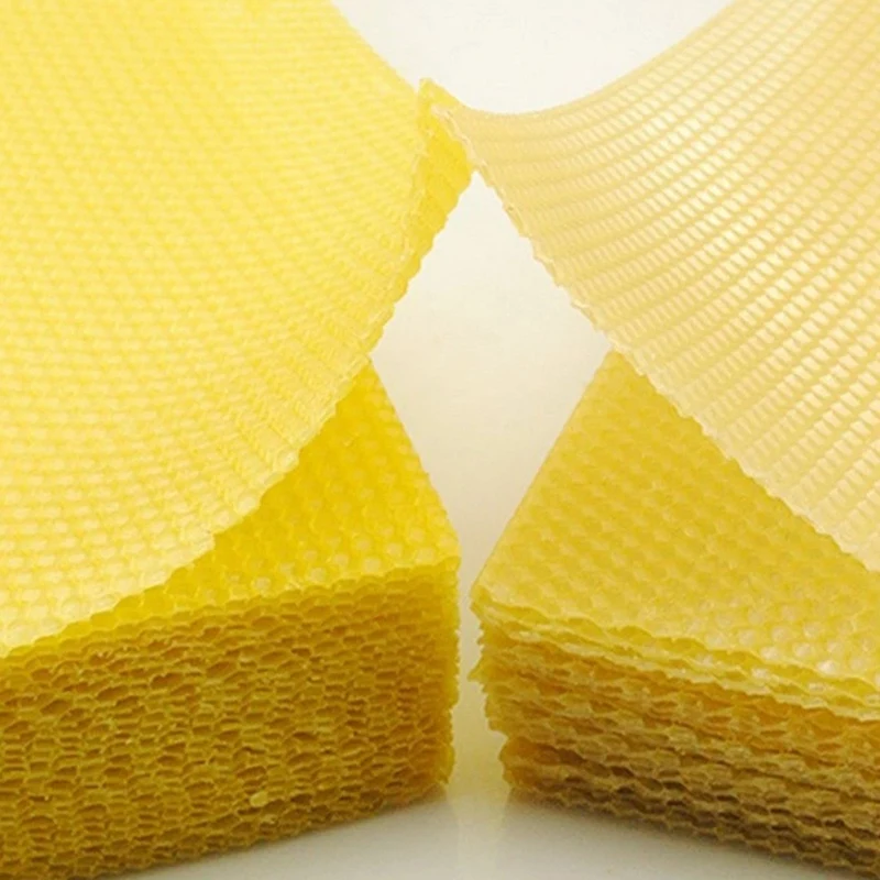 30Pcs Honeycomb Foundation Bee Wax Stichting Vellen Papier Candlemaking Bijenwas Vlokken Bijenteelt Tool