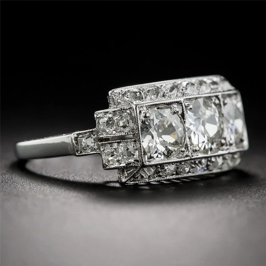 Silver Ring Silver Rings 2 Carat White Diamond Ring Silver S925 Sterling Bague Bizuteria for Women Anillos Silver 925 Jewelry Fine 2 Carat Ring for Women