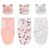 100% Organic Cotton Baby Swaddle Blanket Wrap Hat Set for Infant  Adjustable Newborn Swaddle Baby Swaddle for 0-3 Month 6