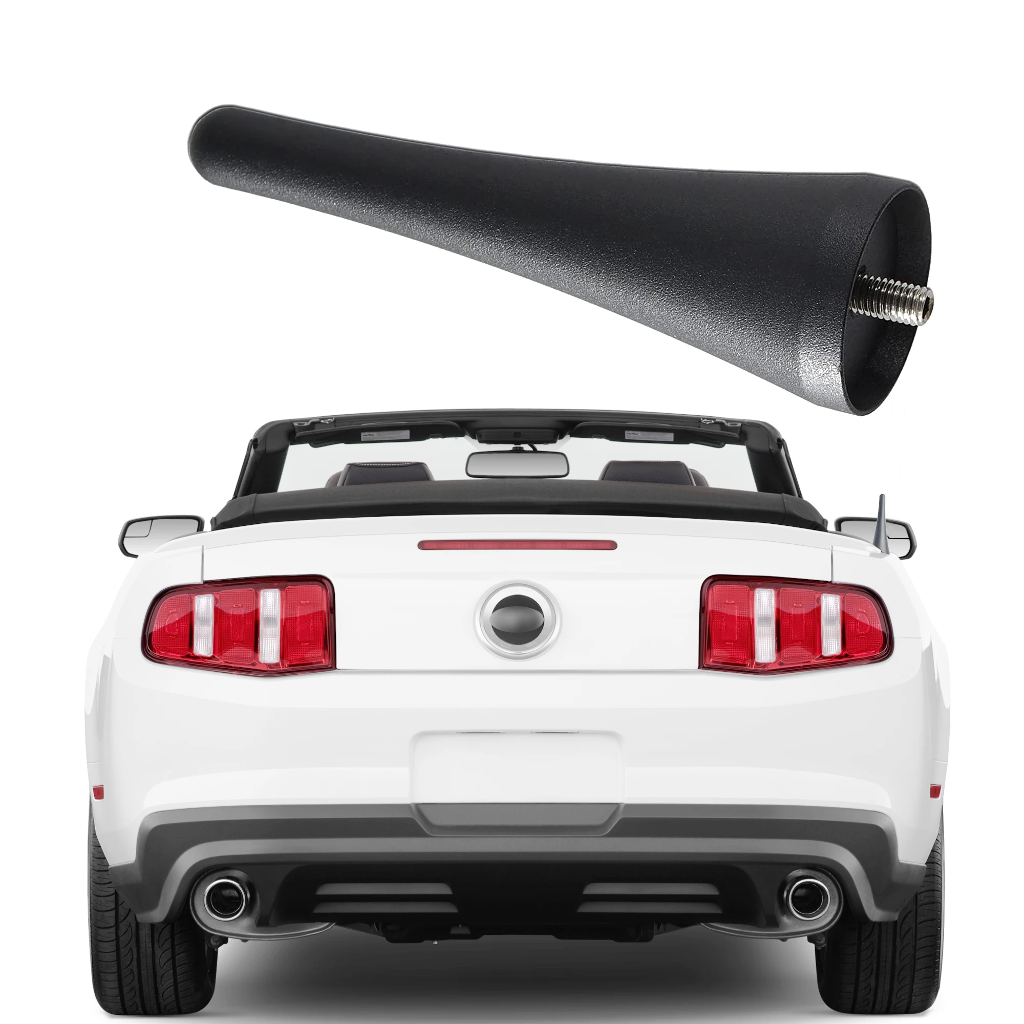 Anina 3.8 Inch Antenna Mast for 2010-2022 Ford Mustang Convertible Transit Lincoln MKZ AM/FM Radio Stubby Aerial Antenna