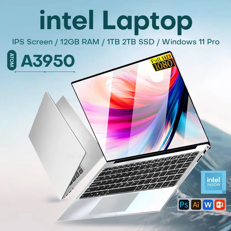 14.1inch Intel Atom A3950 Laptop Computer Windows 11 1
