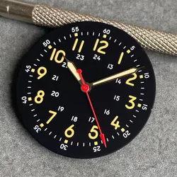 Brownish Red Field Watch Dial 29mm with Luminous Marks - Fit nh35 nh36 (Black set)