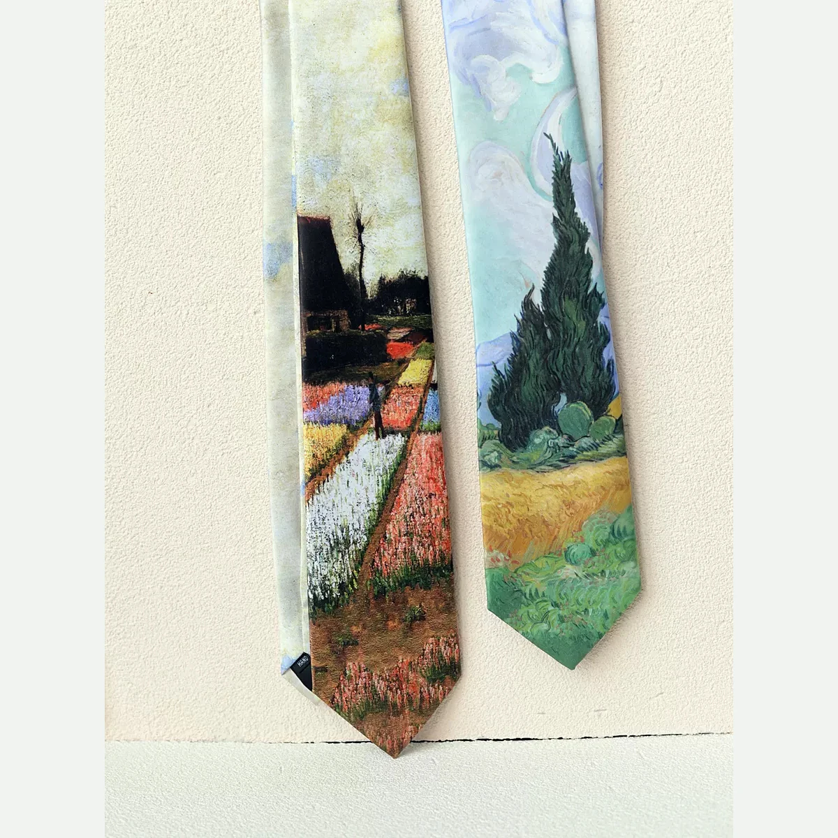 Neck Tie Vintage 8cm Width Starry Sky Oil Painting Neckties Men Women Creative Fun Flower Green Neck Tie Daily Wear Shirt Accessories