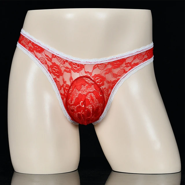 640px x 640px - Penis Scrotum Big Pouch Panties Mens Lace Thong G-String Briefs Sissy Pouch  Underwear Bikini Porn Lingerie T-Back Underpants - AliExpress