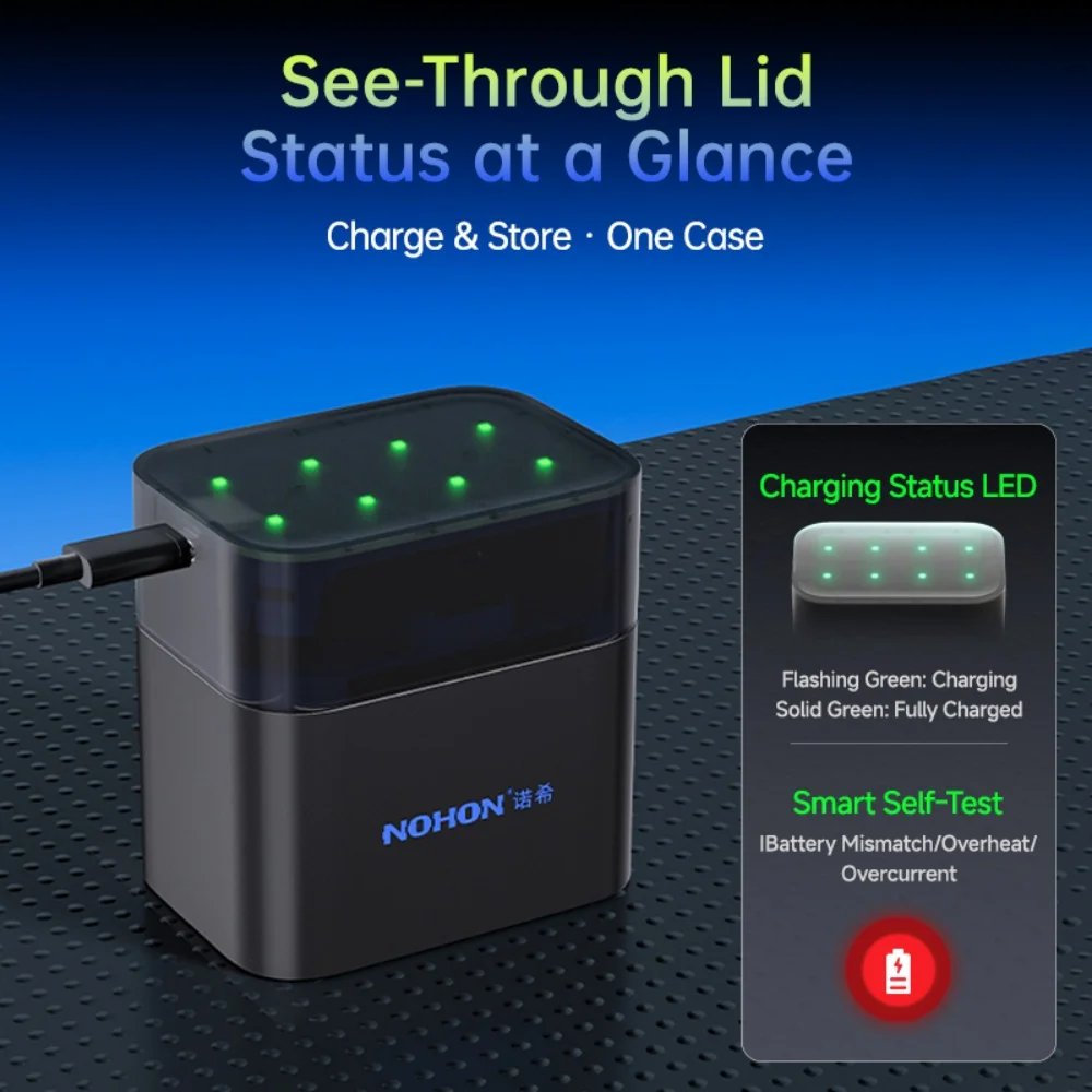 NOHON AA/AAA 1.5V Rechargeable Battery Mix Kit 6