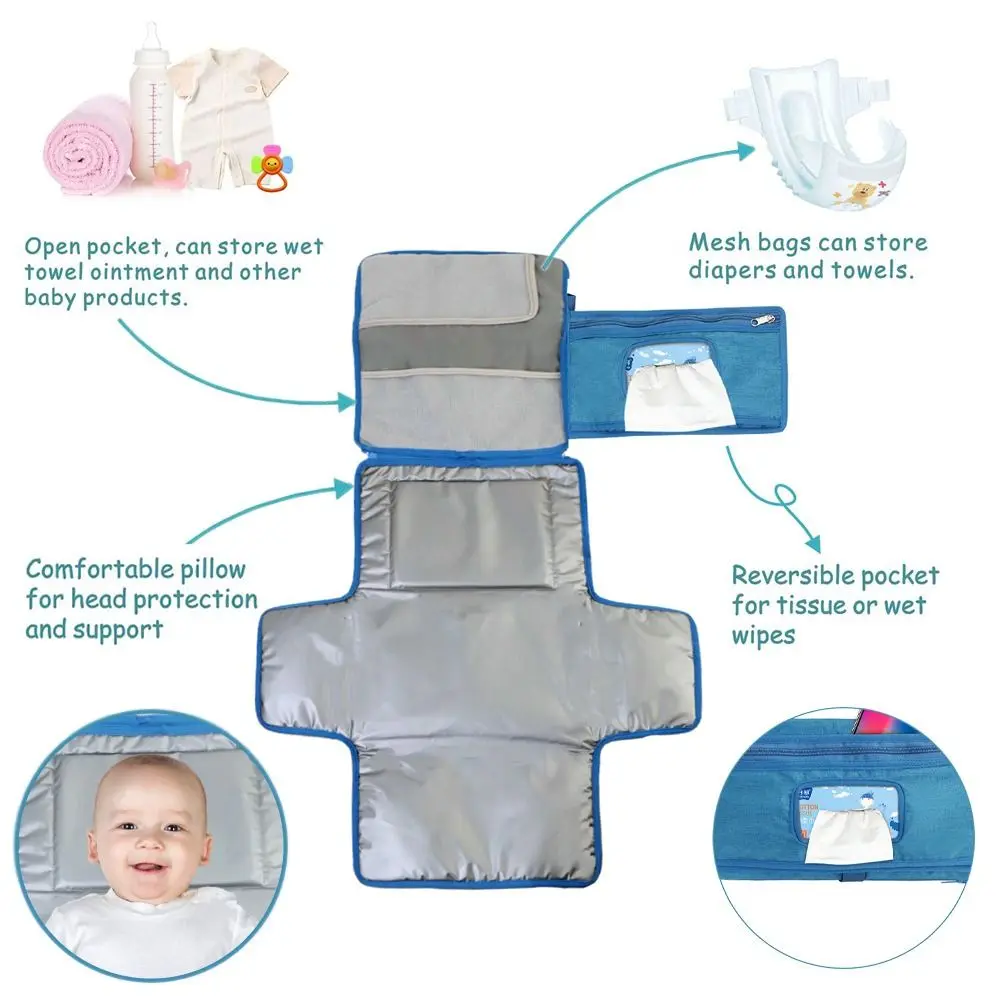 Waterproof Newborn Diaper Pad Changing Pad for Baby Diaper Bag and Travel Changing Station Foldable Baby
