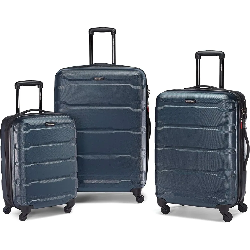 Omni PC Hardside Expandable Luggage with Spinner Wheels, Checked-Medium 24-Inch, Teal images - 6