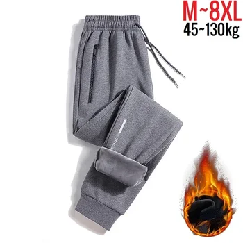 2024 Men's Pant Fleece Lined Brushed Warm Sport Sweatpants Male Winter Jogger Trouser Sweat Sportswear Big Size Large Plus Thick 1