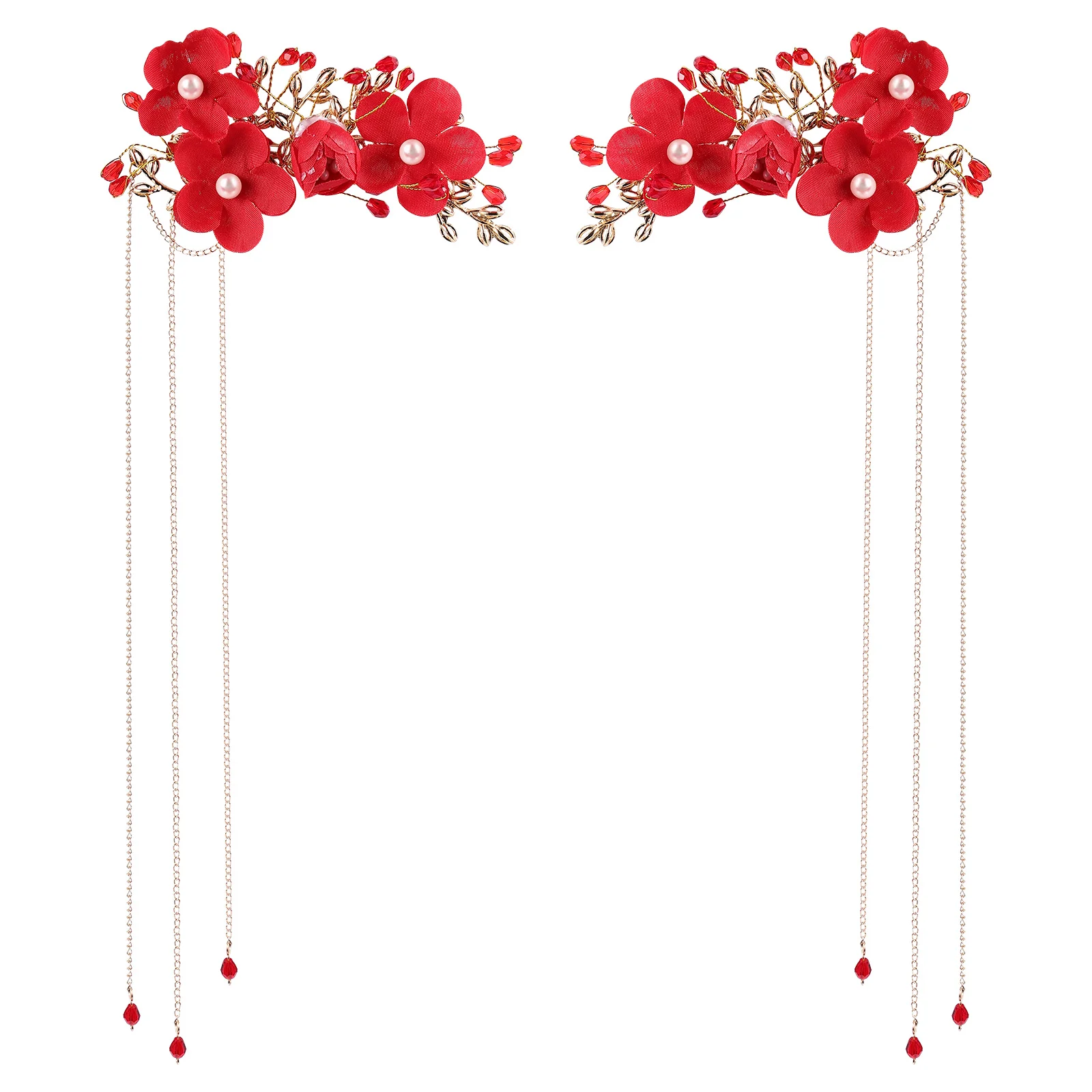 

Hair Clip Girl Pearl Barrettes Rhinestone Flower Hairpins Bride Headdress Decor