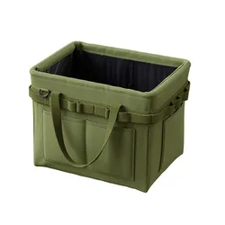 Deluxe Foldable Tool Storage Bag with Side Pockets - Heavy - Duty Oxford Cloth Tote (Green)
