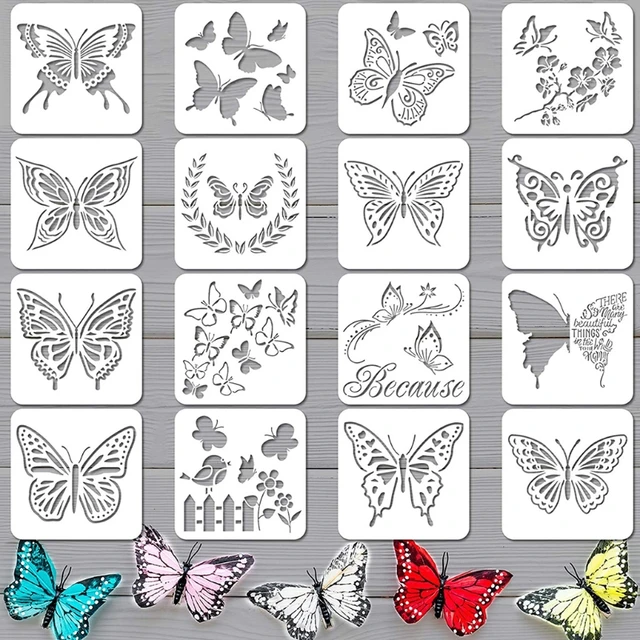 6pcs DIY Graffiti Stencils Craft Hollow Painting Stencils Hollow Drawing Templates, Size: 15x15cm