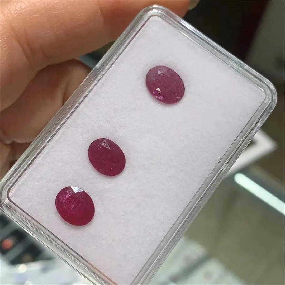 ECHSUN natural ruby stone burma AAA level oval 8*10mm loose gemstones ring bracelet pendant rubis jewelry bracelet edelstenen