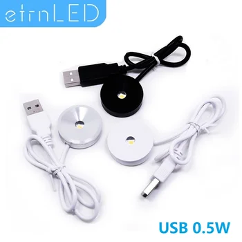 EtrnLED USB Led 라이트 미니 스포트라이트 5V 원형 표면 장착 캐비닛 디스플레이 쇼케이스 작은 램프 천장 스팟 홈 블랙 화이트
