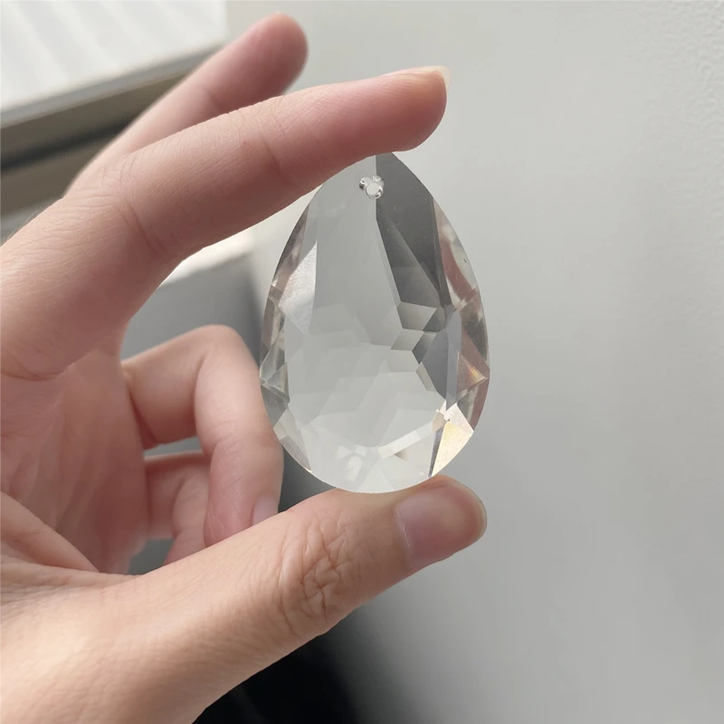 Clear Glass Tear Drop Crystal Chandelier Parts K9 Glass Suncatcher Prism Pendants 22mm 38mm 50mm 63mm 76mm