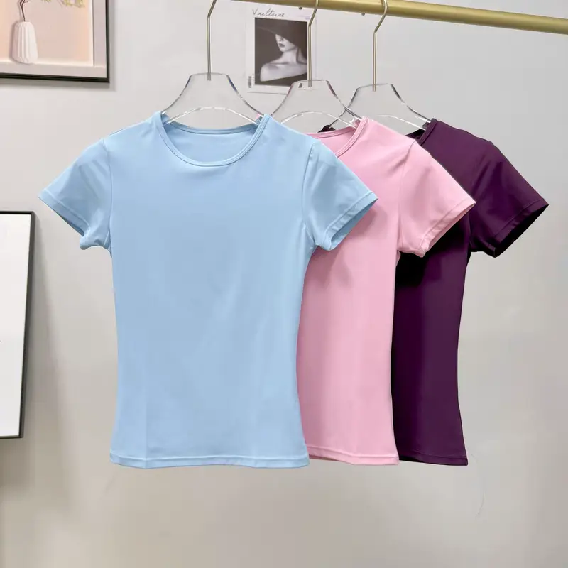Women's Outdoor Sports Shirt Yoga Wear Fitness T-Shirt Quick Dry Running T-Shirt Workout Top Female Sportswear Exercise Clothing - Image 2