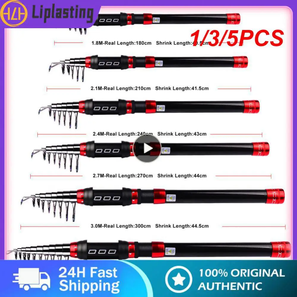 

1/3/5PCS Hot Fishing Rod Carbon Fiber Reel Combo Pole and Telescopic Fishing For Saltwater Freshwater Travel