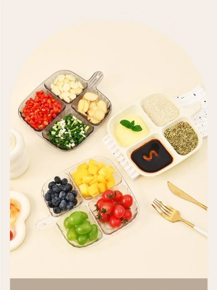 4 Compartment Fruit Plates Dinning-Table Divided Plate