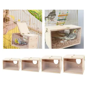 Bird Nest Box Parakeet Nesting Box Decorative Pet Accessories Mating Box Transparent Breeding Box for Parrot, Finch, 1