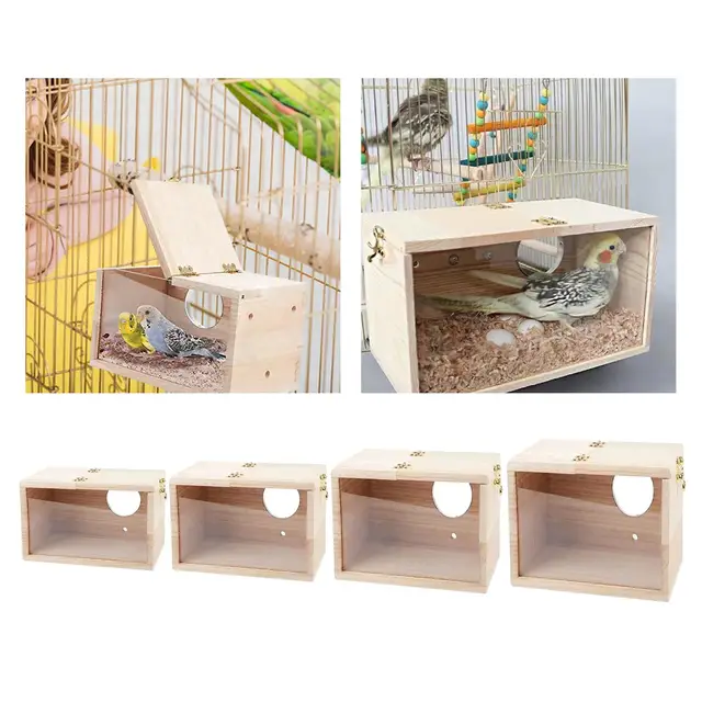 Bird Nest Box Parakeet Nesting Box Decorative Pet Accessories Mating Box Transparent Breeding Box for Parrot, Finch, 1