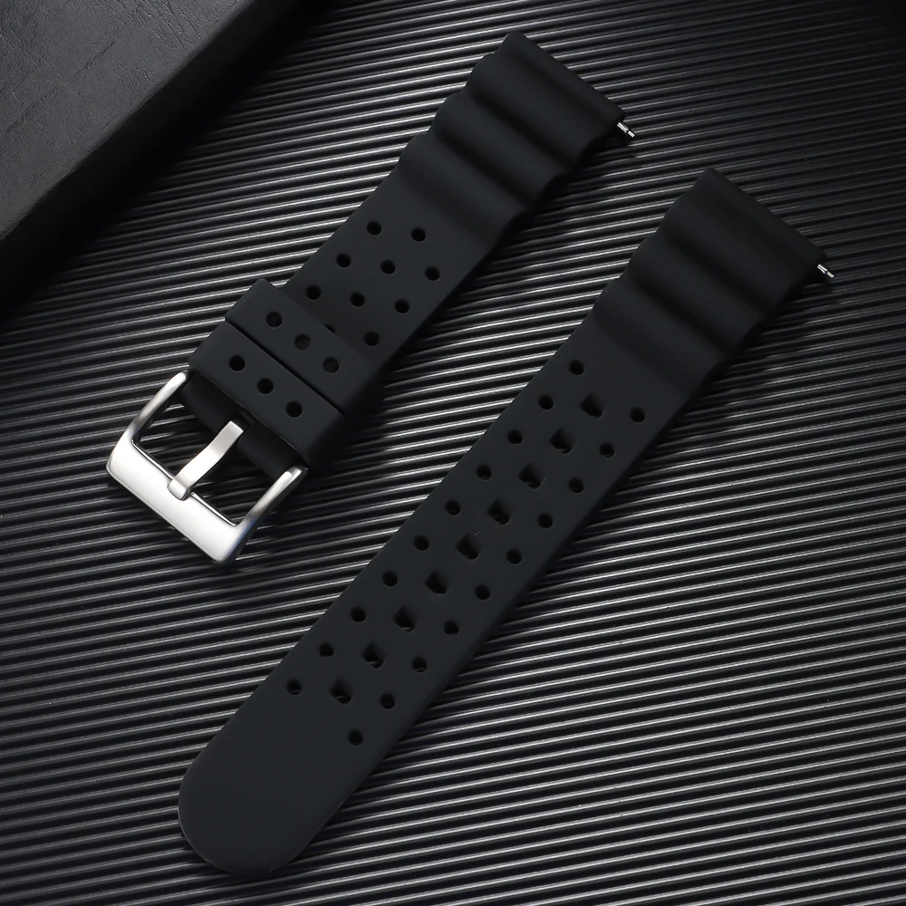 Premium High Tensile Silicone Sport Watch Band - Waterproof & Breathable Rubber Strap