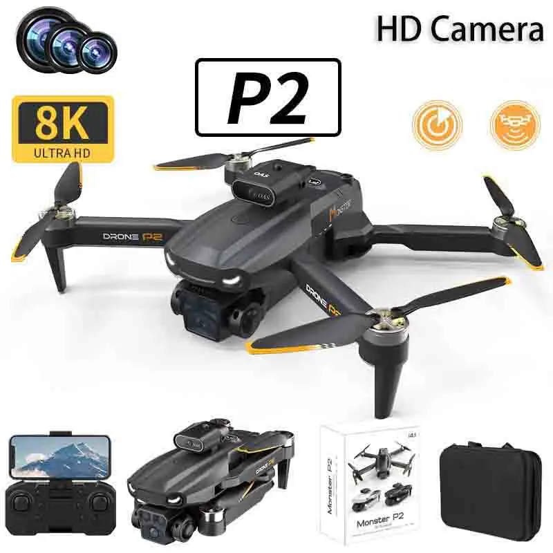 

P2 Drone 8k Profesional 20km with Camera Drone 4K Aerial Photography Obstacle Avoidance Foldable Quadcopter Toys Helicopter 2024