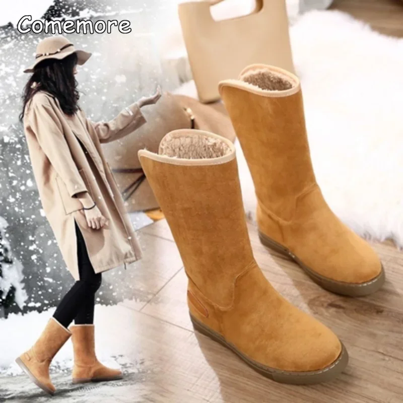 Stivali donna cuoio scamosciati altezza biker tinta unita al polpaccio morbido con fibbia gomma antiscivolo glam moda donna stivali Malu Shoes | MaluShoes