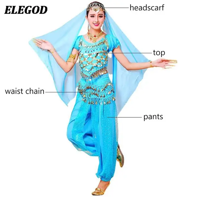 Costume Danza Del Ventre Donna - Top E Pantaloni Per Feste E Halloween - Foto 7