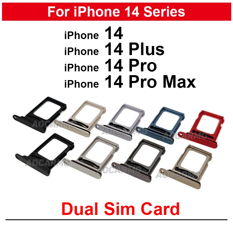 Dual Sim Tray Per Iphone 14 Pro Max 14Plus 14Pro 5G Sim Card Holder Slot Parti Di Ricambio 6.1/6.7 Pollici