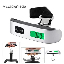  Portable Scale Digital LCD Display 110lb/50kg Electronic Luggage Hanging Suitcase Travel Weighs Baggage Bag Weight Balance Tool 