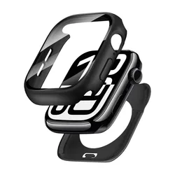 Waterproof Full Coverage Protective Case with Tempered Glass Screen Protector - 46mm Series 10 11 (Matte Black)